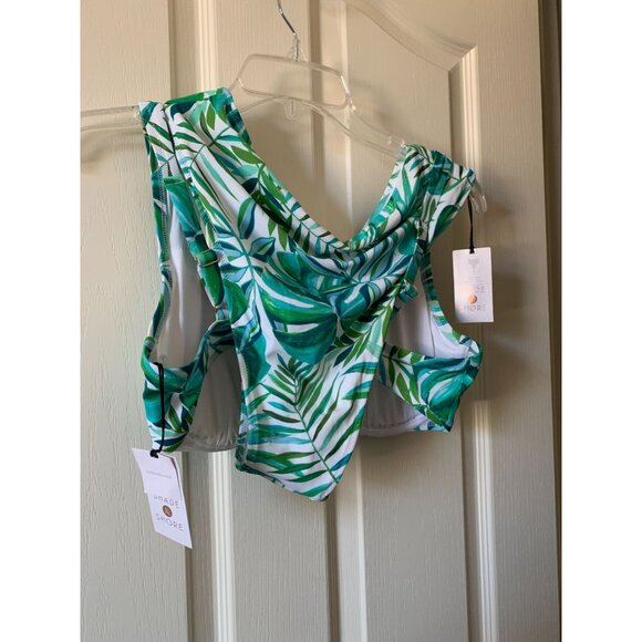 Shade & Shore Tropical Print Womens Swimsuit Top With Removable Pads Size L (12- - Picture 2 of 4